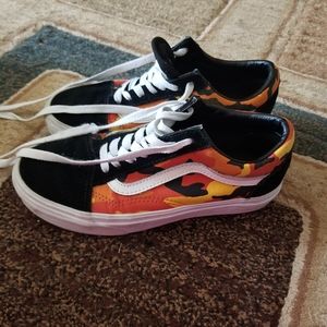 Vans orange camo sneakers